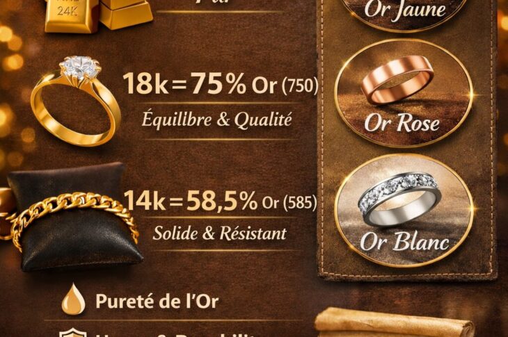 Carat de l’or : comprendre les différences entre 24k, 18k et 14k pour bien choisir son bijou